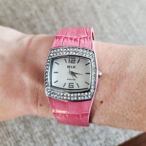 Pink leather watch